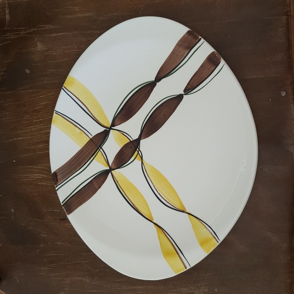 Hand painted Blue Ridge serving platter vintage